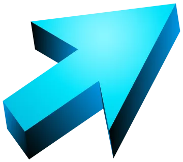 a blue arrow with a white background