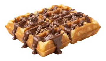 a wa with chocolate on top of it