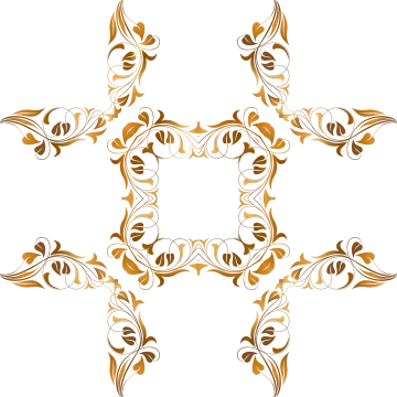 a gold and white floral design