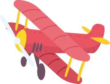 a red and yellow airplane with two propellers