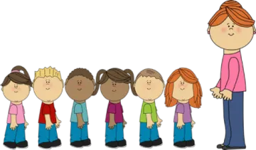 a group of people standing in a line