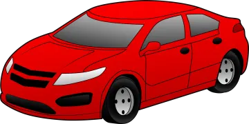 a red car on a white background