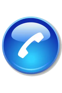 a blue button with a white phone icon