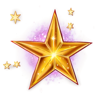a gold star on a white background