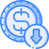 two stacks of coins with a dollar sign on top