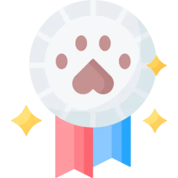 a medal with a dog's paw on it