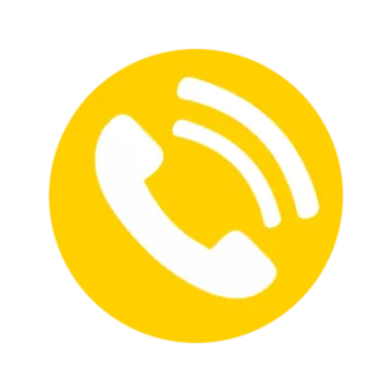 a yellow phone icon with a white background