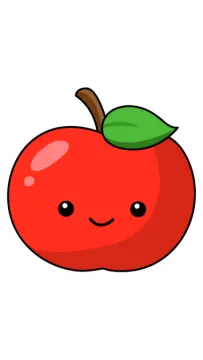 a red apple with a green leaf on top