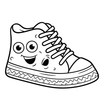 a black and white drawing of a shoe