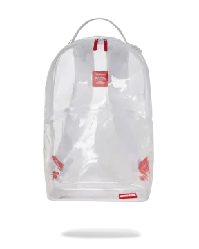 a clear backpack on a white background