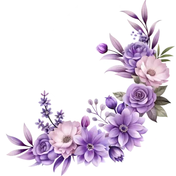 purple flowers on a white background