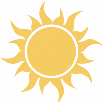 a yellow sun on a white background
