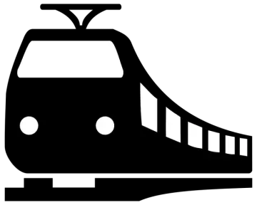 a black and white silhouette of a train