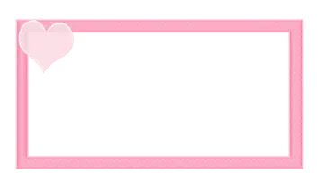 a pink frame with a heart on it