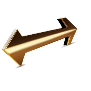 a gold arrow on a white background