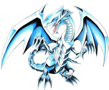 a drawing of a blue and white dragon