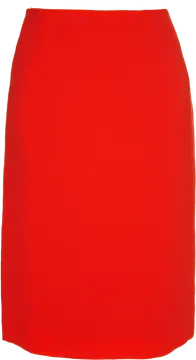 a red skirt with a zipper at the bottom