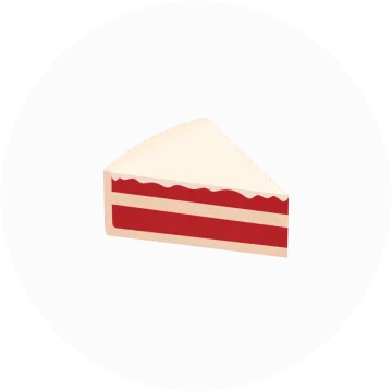 a piece of cake on a white background