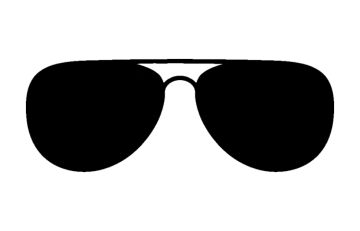 a black and white silhouette of sunglasses