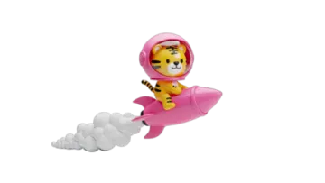a small toy is flying through the air
