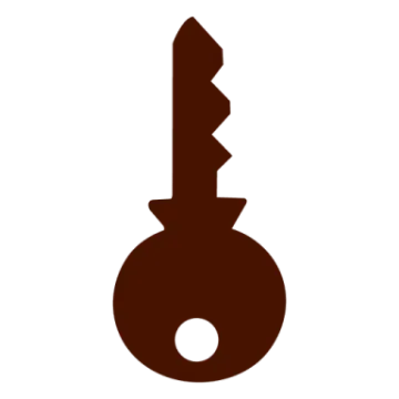 a black and white silhouette of a key