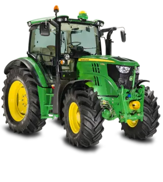 a green tractor on a white background