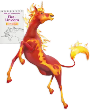 a drawing of a horse with fire on its back