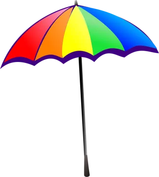 a colorful umbrella on a white background