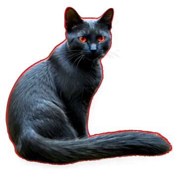 a drawing of a black cat sitting down