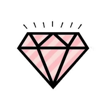 a pink diamond on a white background