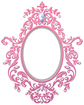 a pink frame with a diamond in the center