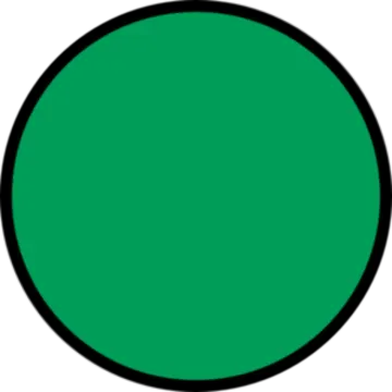 a green circle on a white background