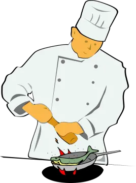 a chef is cooking food on the stove