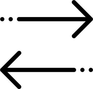 a black and white arrow icon