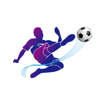 a soccer player with a ball in the air