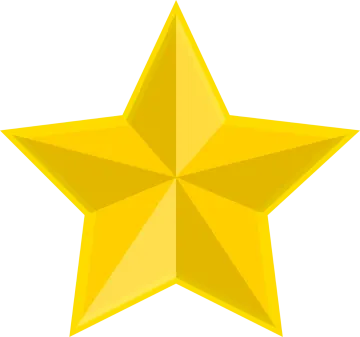 a gold star with a white background