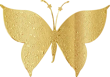a gold butterfly sculpture