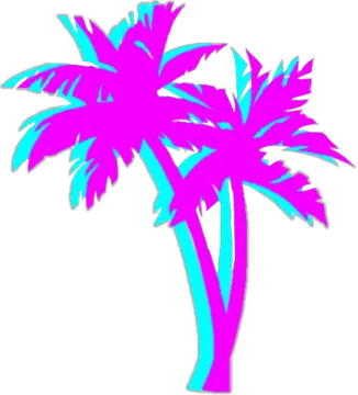 a pink palm tree on a white background