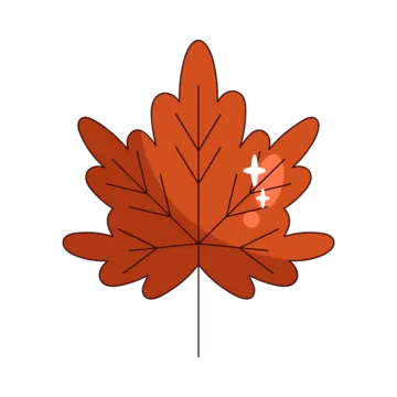 an orange maple leaf with a white background