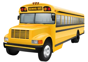 a yellow school bus on a white background
