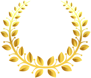 a gold laurel wreath with leaves