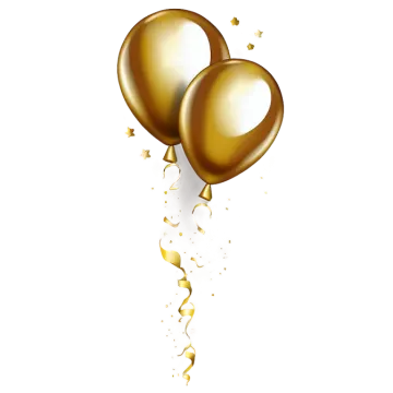 a bunch of gold balloons