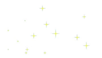 a white background with yellow and green stars