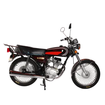 a red and black motorcycle on a white background