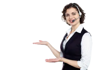 a woman wearing a headset