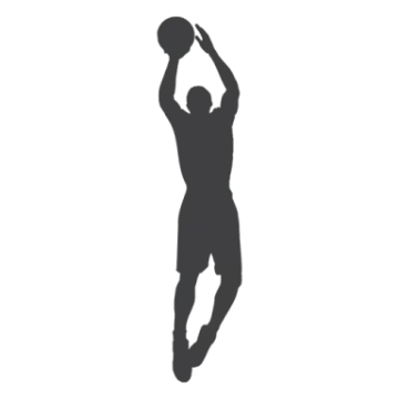 a silhouette of a basketball player shooting the ball