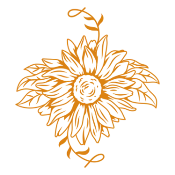 a sunflower with leaves in the center