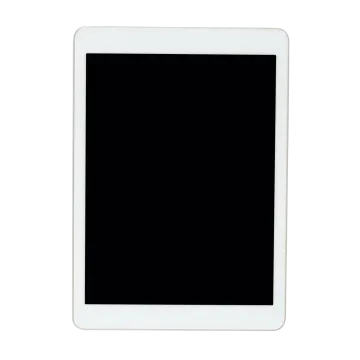 a white tablet with a black screen