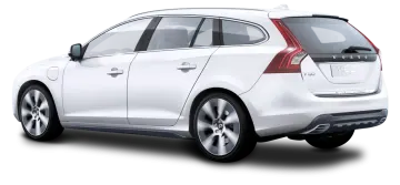 a white volvo car is shown in this image