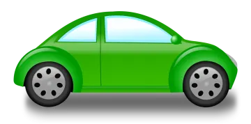 a green car on a white background